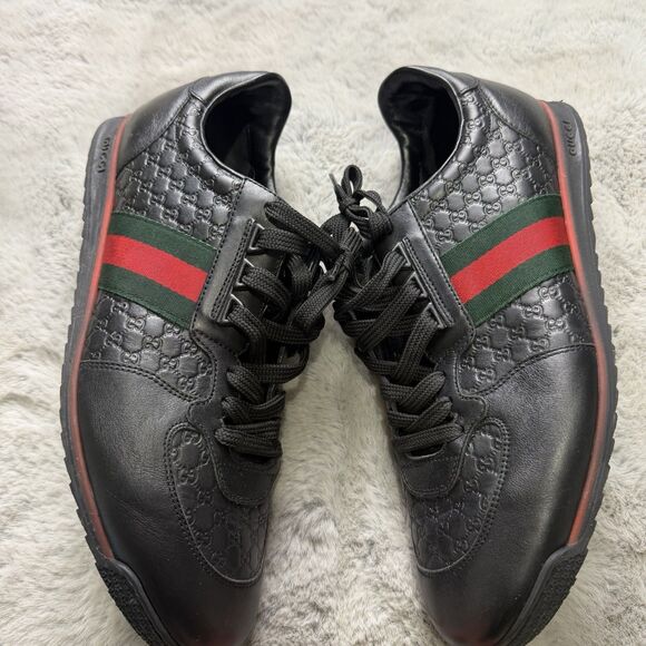 Gucci Shoes Micro Guccissima Leather Web Low Top Gucci Sneakers Mens Size 10 main image 6